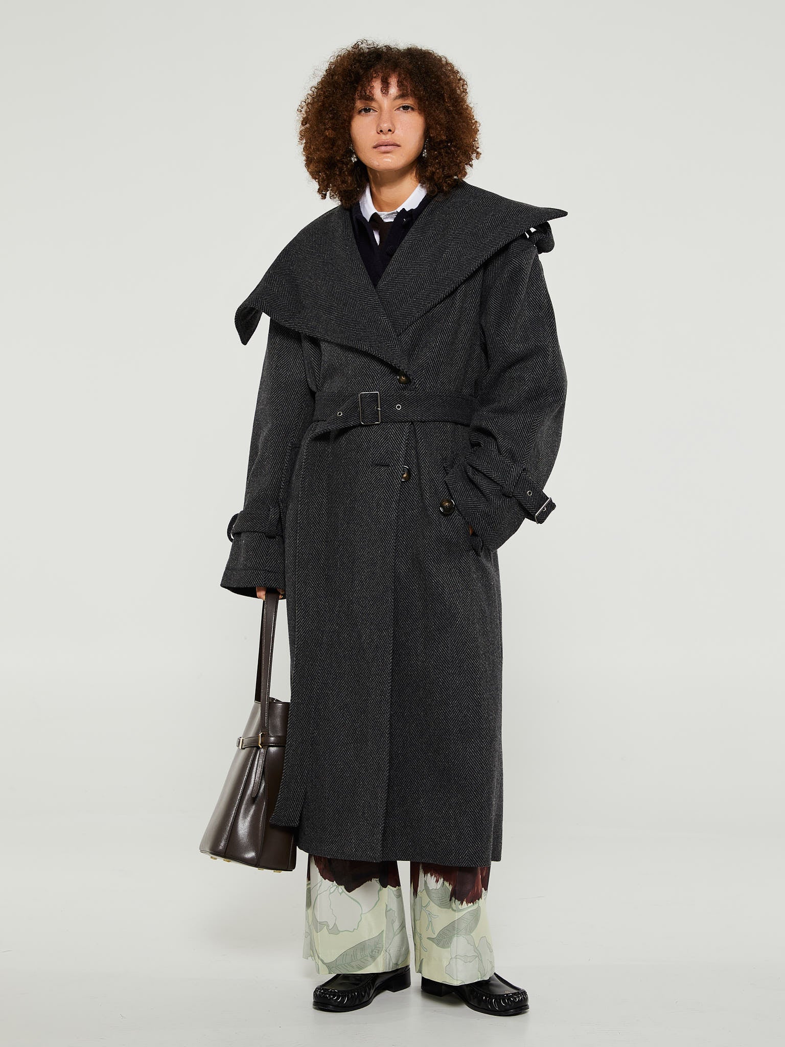 Acne Studios - Belted Coat in Grey and Black