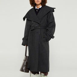 Acne Studios - Belted Coat in Grey and Black