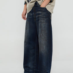 Acne Studios - 2023M Super Baggy Fit Jeans in Dark Blue