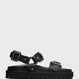 Acne Studios - Leather Buckle Sandals in Black