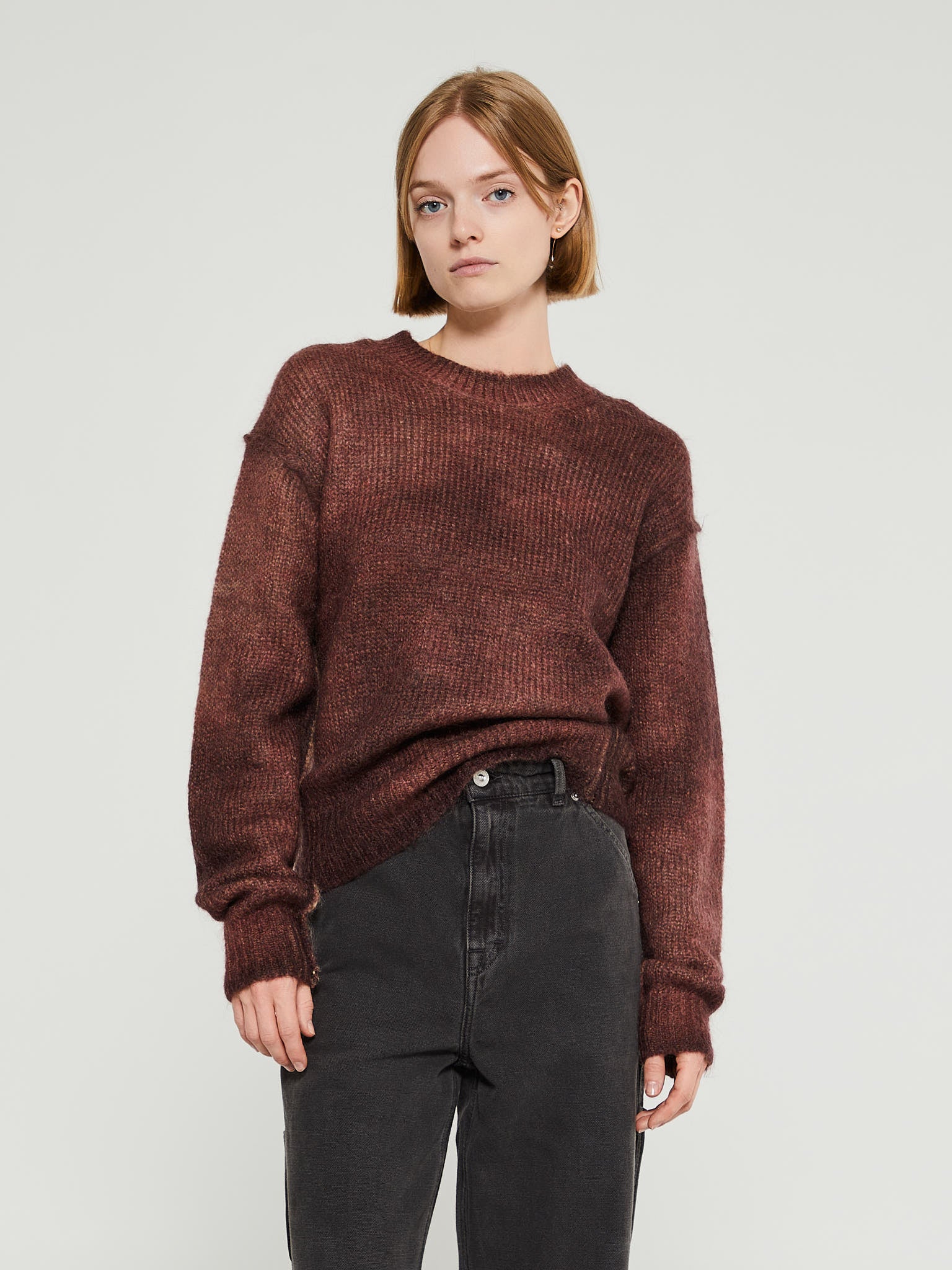 Acne Studios - Sprayed Knit Jumper in Rust Red