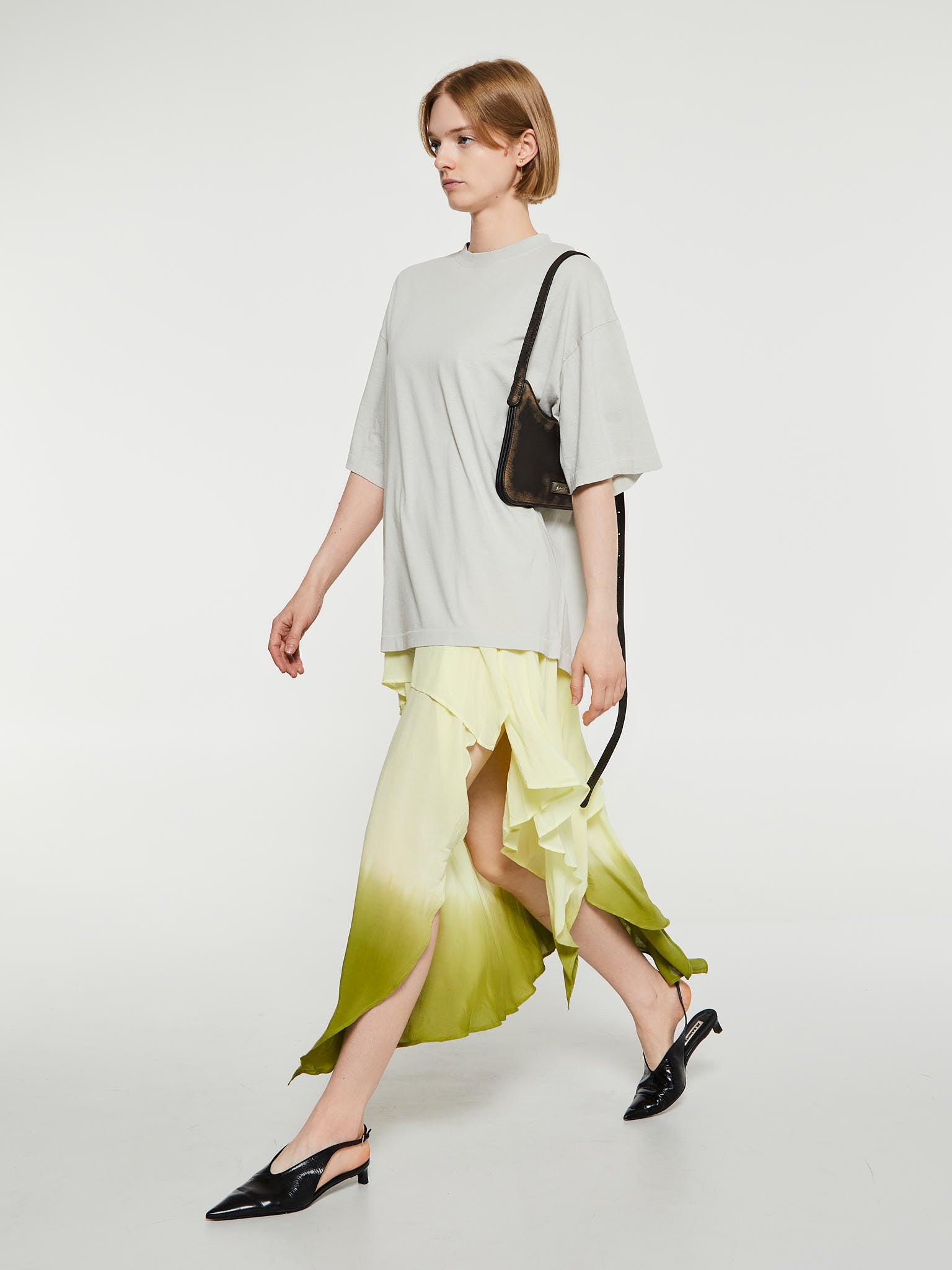 Acne Studios - Layered T-Shirt Dress in Pastel Yellow