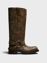 Acne Studios - Leather Buckle Boots in Greige