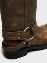 Acne Studios - Leather Buckle Boots in Greige