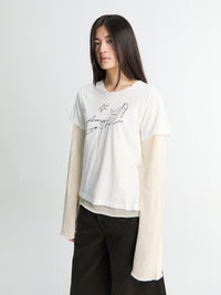 Acne Studios - Layered Mesh T shirt in Off-White