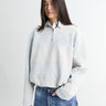 Acne Studios - Striped Polo Sweatshirt in Light Blue and Grey