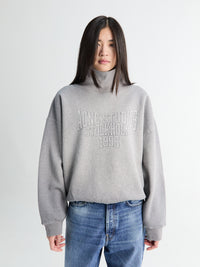 Acne Studios - Fleece Sweatshirt with Logo in Grey Melange