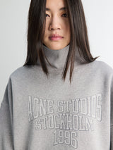 Acne Studios - Fleece Sweatshirt with Logo in Grey Melange