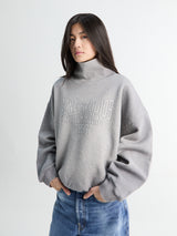 Acne Studios - Fleece Sweatshirt with Logo in Grey Melange