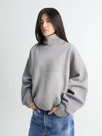 Acne Studios - Fleece Sweatshirt with Logo in Grey Melange