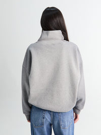 Acne Studios - Fleece Sweatshirt with Logo in Grey Melange