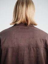 Acne Studios - Socho Faux Suede Shirt in Chocolate Brown