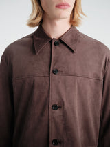 Acne Studios - Socho Faux Suede Shirt in Chocolate Brown