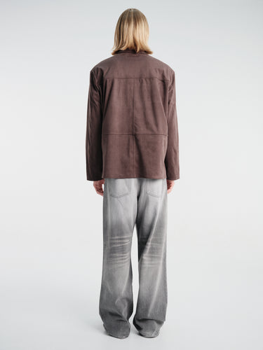 Acne Studios - Socho Faux Suede Shirt in Chocolate Brown