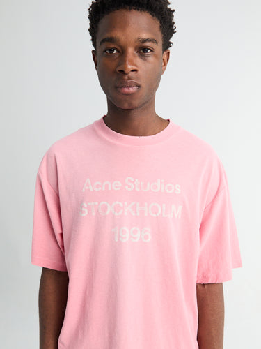 Acne Studios - Sprayed Logo T-shirt in Tango Pink