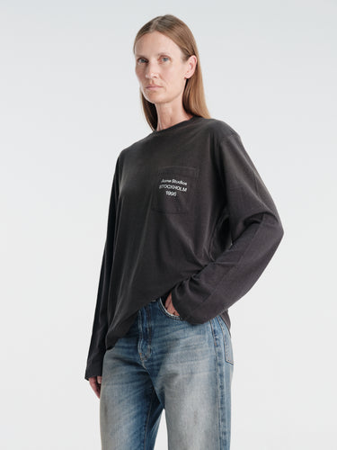 Acne Studios - Relaxed Fit Logo T-Shirt in Faded Black