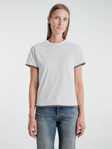 Acne Studios - Layered T-shirt with Logo in White and Grey