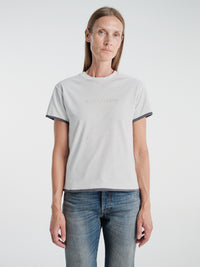 Acne Studios - Layered T-shirt with Logo in White and Grey