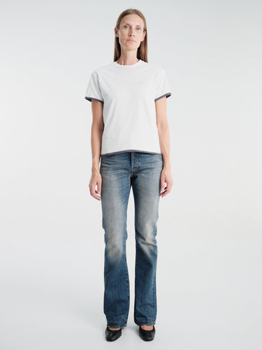 Acne Studios - Layered T-shirt with Logo in White and Grey