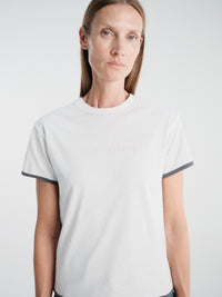 Acne Studios - Layered T-shirt with Logo in White and Grey