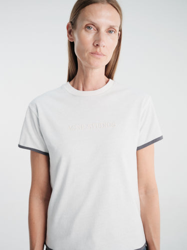 Acne Studios - Layered T-shirt with Logo in White and Grey