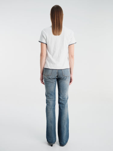 Acne Studios - Layered T-shirt with Logo in White and Grey