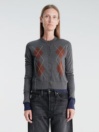 Acne Studios - Double-Layered Cardigan in Dark Grey Multi