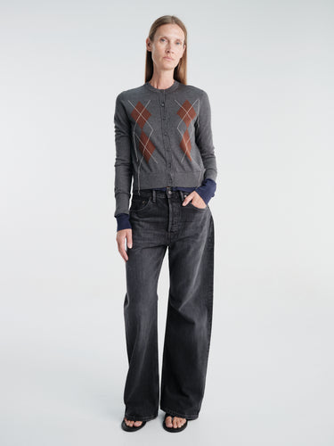 Acne Studios - Double-Layered Cardigan in Dark Grey Multi
