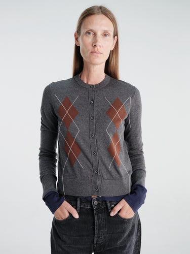 Acne Studios - Double-Layered Cardigan in Dark Grey Multi