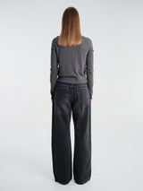 Acne Studios - Double-Layered Cardigan in Dark Grey Multi