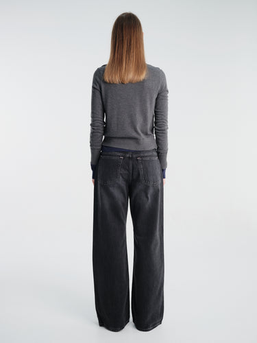Acne Studios - Double-Layered Cardigan in Dark Grey Multi
