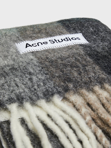 Acne Studios - Vally Checked Scarf in Green, Grey and Black