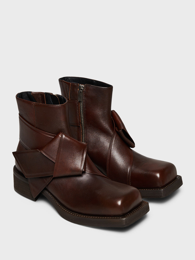 Musubi Ankle Boots in Dark Brown