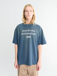 Acne Studios - Relaxed Fit Logo T-Shirt in Deep Blue