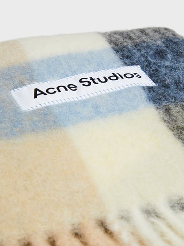 Acne Studios - Vally Checked Scarf in Blue, Beige and Black