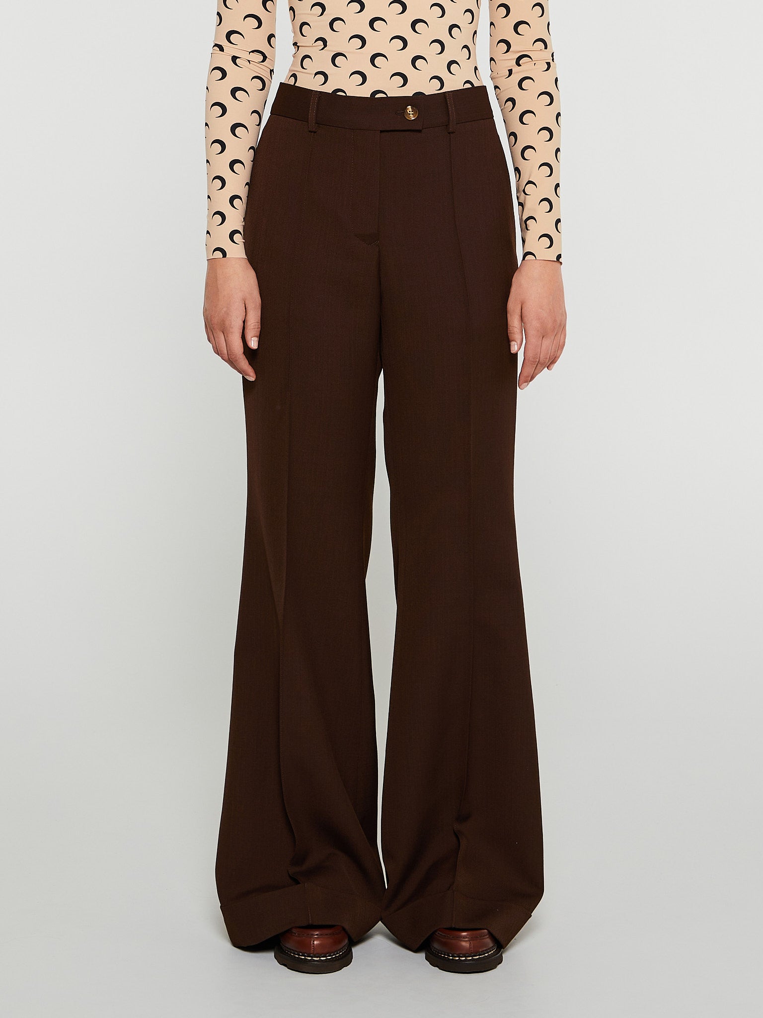 Acne Studios - Tailored Flared Trousers in Chestnut Brown