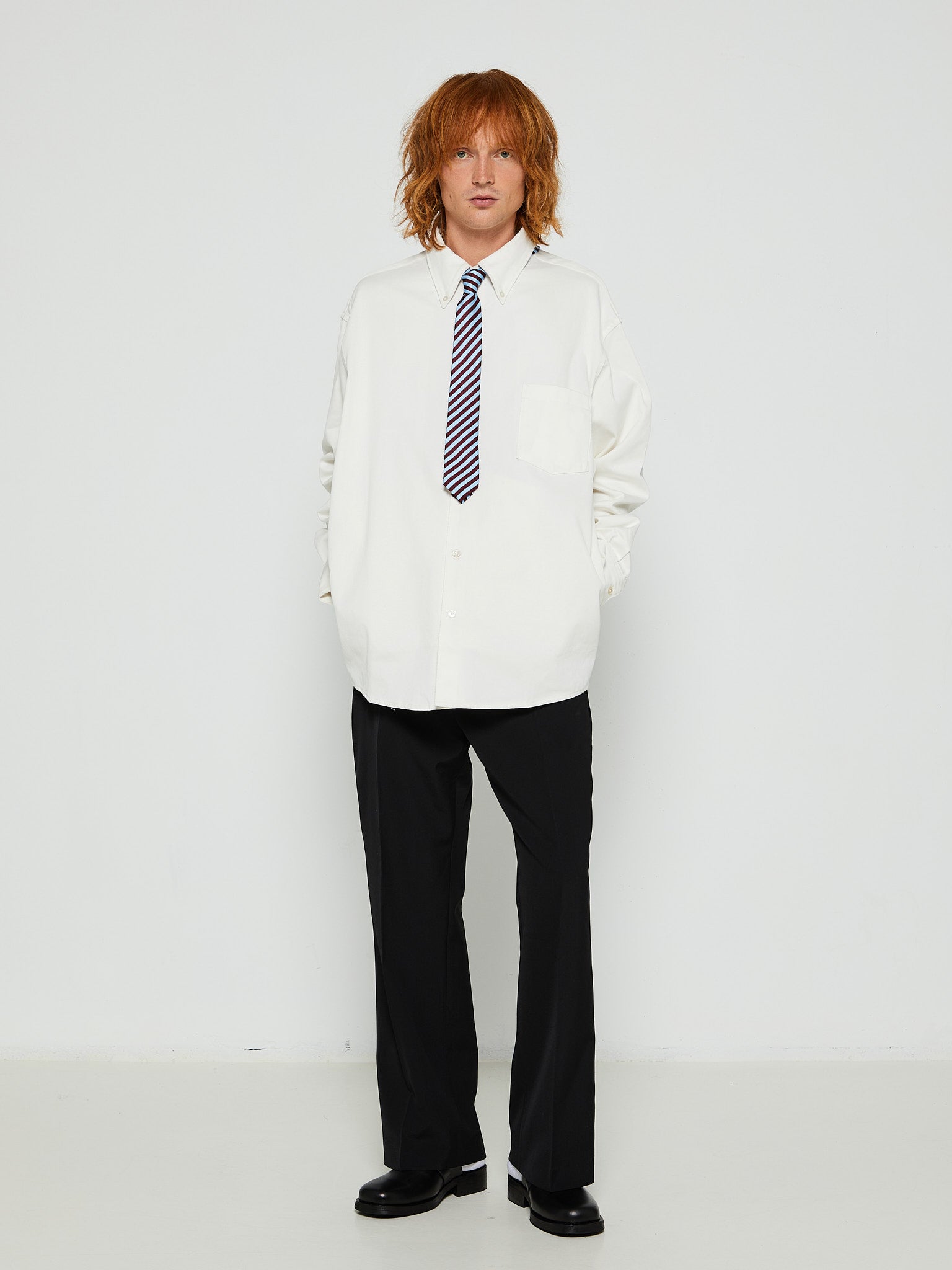 Button-Up Overshirt in White