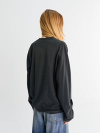 Acne Studios - Relaxed Fit Longsleeved Logo T-Shirt in Faded Black