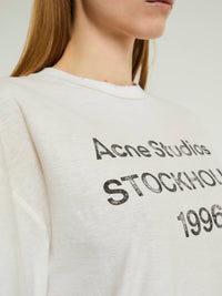 Acne Studios - Relaxed Fit Logo T-Shirt in Dusty White