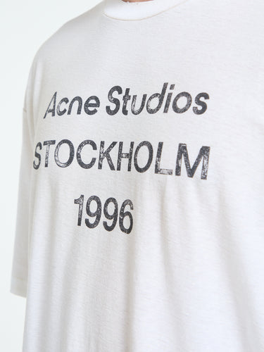 Acne Studios - Relaxed Fit Logo T-Shirt in Dusty White