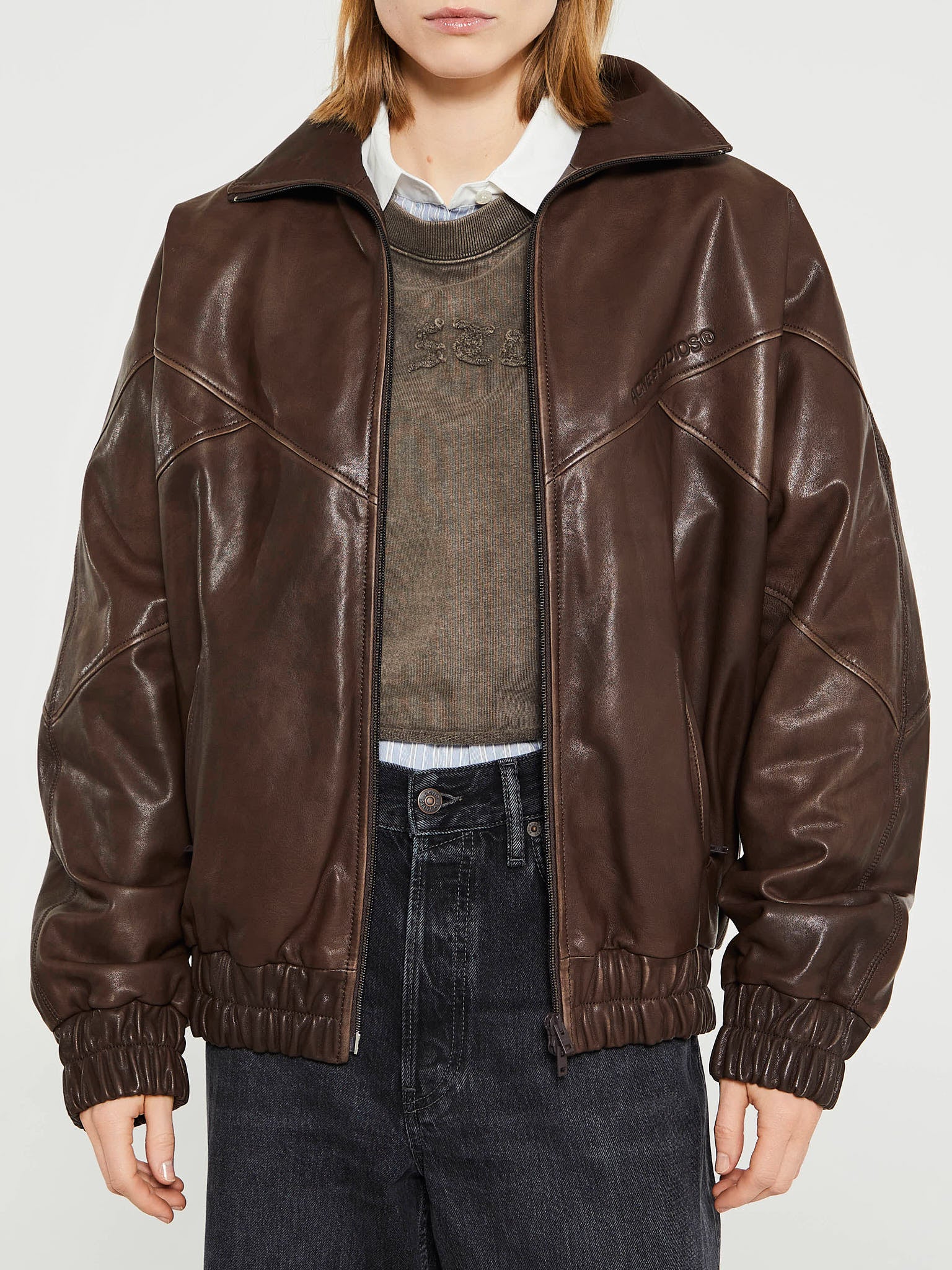 Acne Studios - Leather Jacket in Brown