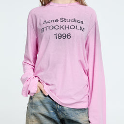 Acne Studios - Relaxed Fit Logo T-Shirt in Cotton Candy Pink