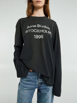 Acne Studios - Relaxed Fit Logo T-Shirt in Faded Black