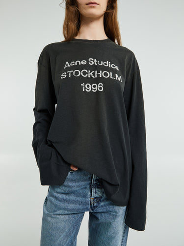 Acne Studios - Relaxed Fit Logo T-Shirt in Faded Black