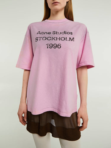 Acne Studios - Relaxed Fit Logo T-Shirt in Cotton Candy Pink