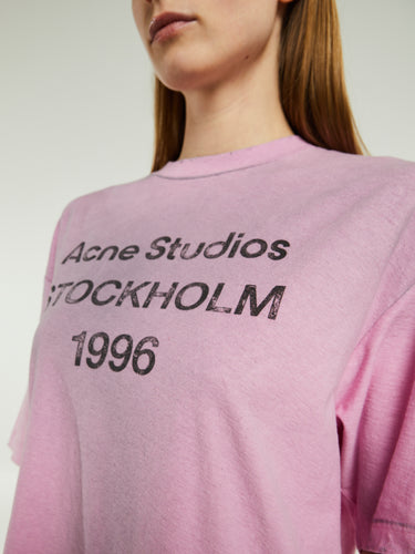 Acne Studios - Relaxed Fit Logo T-Shirt in Cotton Candy Pink