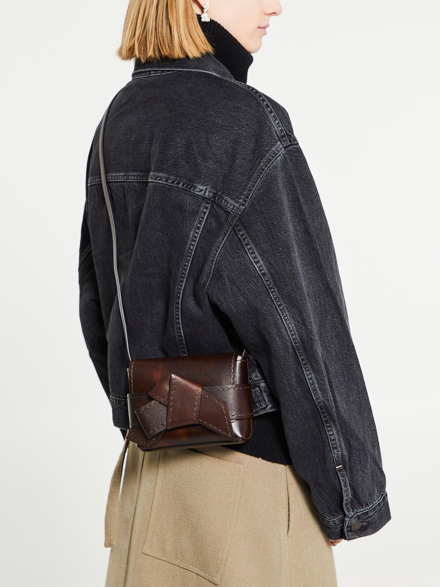 Acne Studios - Musubi Mini Crossbody Bag in Dark Brown