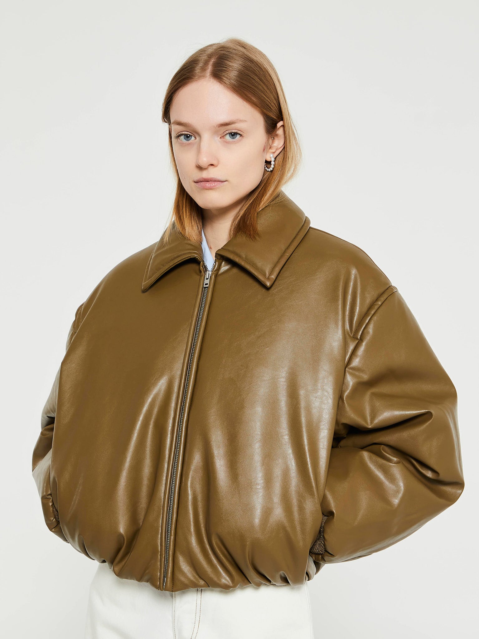 Acne Studios - Coated Bomber Jacket in Khaki Green