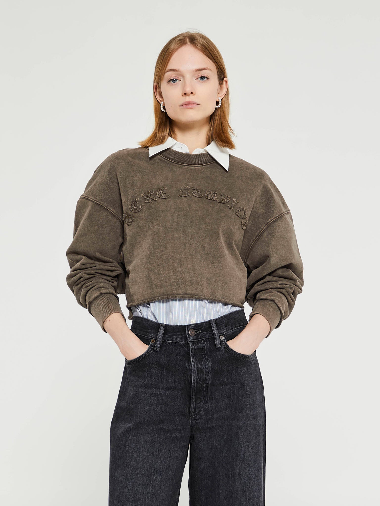 Acne Studios - Logo Sweater in Taupe Brown