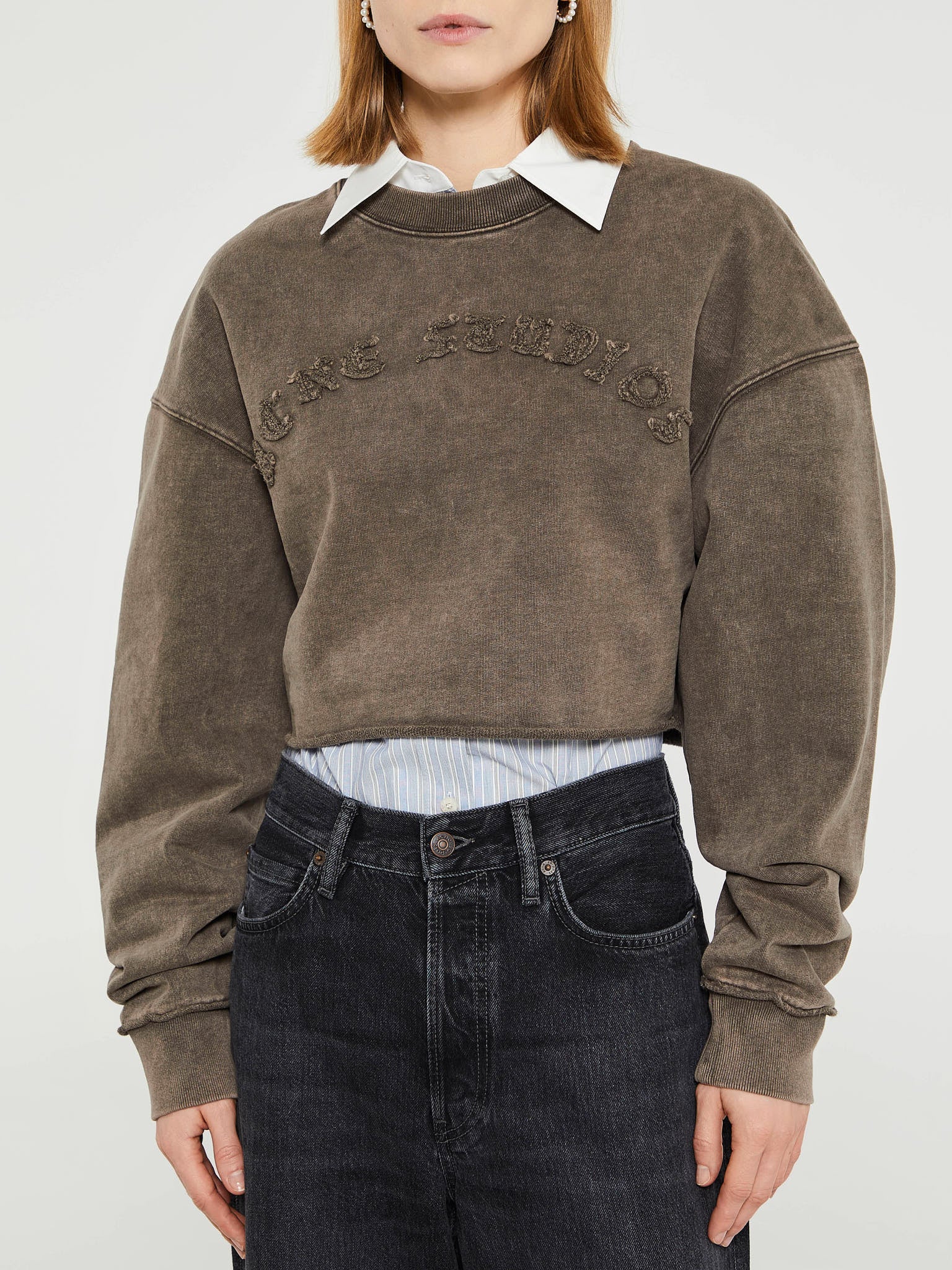 Acne Studios - Logo Sweater in Taupe Brown